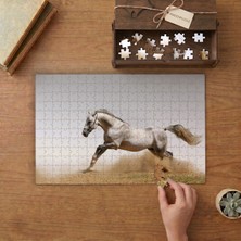 Koşan Beyaz At Tasarımı 240 Parça Ahşap Puzzle Ahşap Kutuda  MP10871