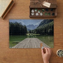 Ormanların Arasındaki Yeşil Göl Tasarımı 240 Parça Ahşap Puzzle Ahşap Kutuda  MP01051