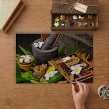 Sauna Teması - Sauna Malzemeleri Tasarımı 240 Parça Ahşap Puzzle Ahşap Kutuda  MP01927