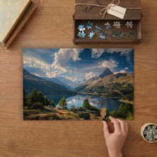 Dağların Arasındaki Nehir - Manzara Tasarımı 240 Parça Ahşap Puzzle Ahşap Kutuda  MP03188
