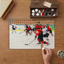 Buz Hokeyi Oyuncuları Tasarımı 240 Parça Ahşap Puzzle Ahşap Kutuda  MP00872