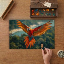 Uçan Papağan Tasarımı 240 Parça Ahşap Puzzle Ahşap Kutuda  MP01013