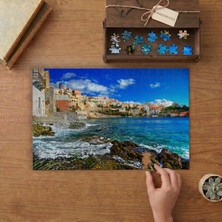 Yunan Adası Manzarası - Deniz - Tatil Tasarımı 240 Parça Ahşap Puzzle Ahşap Kutuda  MP01169
