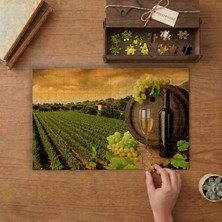 Üzüm Bağları Tasarımı 240 Parça Ahşap Puzzle Ahşap Kutuda  MP10931