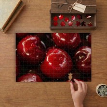Parlak Kirazlar Tasarımı 240 Parça Ahşap Puzzle Ahşap Kutuda  MP11346