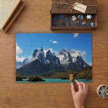 Yüksek Karlı Dağ Manzarası Tasarımı 240 Parça Ahşap Puzzle Ahşap Kutuda  MP08060