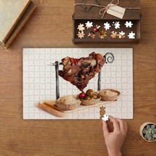 Çevirme Et ve Soslar Tasarımı 240 Parça Ahşap Puzzle Ahşap Kutuda  MP01723