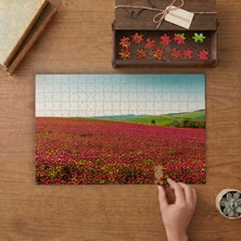 Kırmızı Yonca Bahçesi Tasarımı 240 Parça Ahşap Puzzle Ahşap Kutuda  MP02035
