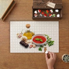 Domates Sosu ve Baharatlar Tasarımı 240 Parça Ahşap Puzzle Ahşap Kutuda  MP01864