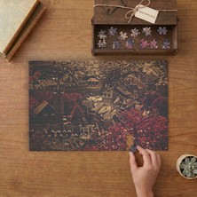 Retro - Eskimiş Binalar - Manzara  Tasarımı 240 Parça Ahşap Puzzle Ahşap Kutuda  MP04160