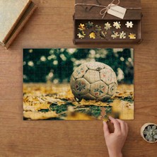 Eski Futbol Topu - Sonbahar Tasarımı 240 Parça Ahşap Puzzle Ahşap Kutuda  MP03060
