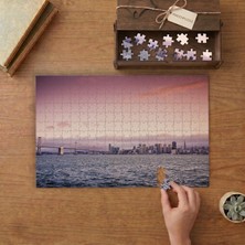 Kızıl Gökyüzü - Şehir Manzarası - Deniz Tasarımı 240 Parça Ahşap Puzzle Ahşap Kutuda  MP03220