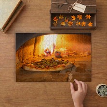 Taş Fırında Sebzeli Pizza Tasarımı 240 Parça Ahşap Puzzle Ahşap Kutuda  MP01360