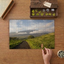 Yeşil Yol Dağ Manzarası Tasarımı 240 Parça Ahşap Puzzle Ahşap Kutuda  MP07927