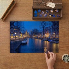 Amsterdam Gece Kanalı Tasarımı 240 Parça Ahşap Puzzle Ahşap Kutuda  MP09570