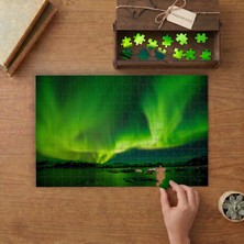 Kuzey Işıkları Manipülasyonu Tasarımı 240 Parça Ahşap Puzzle Ahşap Kutuda  MP09473