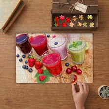 Meyveli Smoothieler - Meyve Içecekleri Tasarımı 240 Parça Ahşap Puzzle Ahşap Kutuda  MP02674