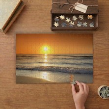 Deniz - Kum - Güneş - Günbatımı Tasarımı 240 Parça Ahşap Puzzle Ahşap Kutuda  MP07957