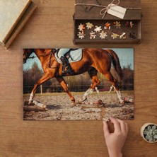 At ve Binicilik Tasarımı 240 Parça Ahşap Puzzle Ahşap Kutuda  MP07714