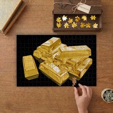 Külçe Altınlar  Tasarımı 240 Parça Ahşap Puzzle Ahşap Kutuda  MP00153