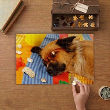 Güneşlenen Sevimli Köpek - Plaj - Tatil Tasarımı 240 Parça Ahşap Puzzle Ahşap Kutuda  MP09469