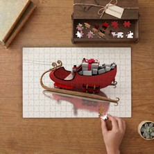 Noel Babanın Kızağındaki Hediyeler Tasarımı 240 Parça Ahşap Puzzle Ahşap Kutuda  MP00234
