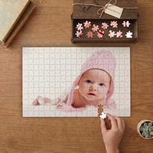 Maviz Gözlü Bebek Tasarımı 240 Parça Ahşap Puzzle Ahşap Kutuda  MP00693
