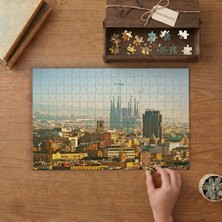 Barcelona Şehir Manzarası  Tasarımı 240 Parça Ahşap Puzzle Ahşap Kutuda  MP01240