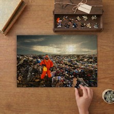 Plastik Atıklar - Çevre Kirliliği Tasarımı 240 Parça Ahşap Puzzle Ahşap Kutuda  MP03436