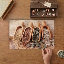Sağlıklı Çekirdekler ve Tohumlar Tasarımı 240 Parça Ahşap Puzzle Ahşap Kutuda  MP03545