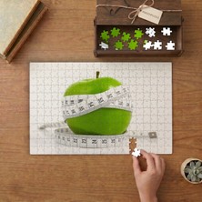 Elma Diyeti- Yağ Cetveli Tasarımı 240 Parça Ahşap Puzzle Ahşap Kutuda  MP00296