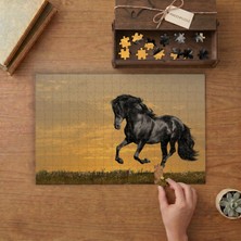 Siyah Asil At Tasarımı 240 Parça Ahşap Puzzle Ahşap Kutuda  MP04253