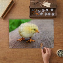 Sarı Civciv - Minik Tavuk Tasarımı 240 Parça Ahşap Puzzle Ahşap Kutuda  MP01254