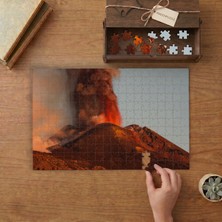 Etna Yanardağ Patlaması Tasarımı 240 Parça Ahşap Puzzle Ahşap Kutuda  MP08503