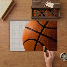 Basketbol Topu Yakın Çekim Tasarımı 240 Parça Ahşap Puzzle Ahşap Kutuda  MP00857