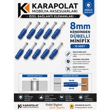 Karapolat Minifix Mili Kendinden Dübelli 8mm (10 Adet)