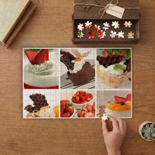 Tatlı Görseller - Çeşit Çeşit Tatlılar Tasarımı 240 Parça Ahşap Puzzle Ahşap Kutuda  MP01640