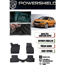 POWERSHIELD Skoda Fabia 2021 ve Sonrası Uyumlu Araca Özel Premium 5D Havuzlu Oto Paspas Takımı