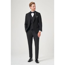 İmza Siyah 6 Drop Slim Fit Esnek Yelekli Damatlık 1001260393