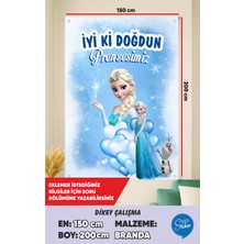 İsg Tabelam 150X200CM/DIKEY/PRENSES Temalı Doğum Günü Branda Afişi
