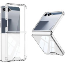 Halkhouse Samsung Galaxy Z Flip 7 Kılıf Full Camlı Renkli Sert Silikon Kıpta Kapak