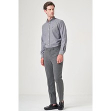 İmza Füme Yan Cep Filafil Desen Slim Fit Esnek Pantolon 1003260152