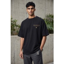 Lumora Store %100 Pamuk Truth Over Fear Baskılı Unisex Oversize Tişört Siyah