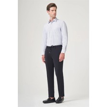 İmza Lacivert Yan Cep Düz Paça Örme Lastikli Slim Fit Beli Lastikli Jogger Pantolon 1003260164