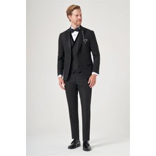 İmza Siyah 6 Drop Slim Fit Esnek Yelekli Damatlık 1001260388