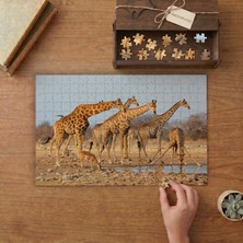 Antilop ve Zürafalar Tasarımı 240 Parça Ahşap Puzzle Ahşap Kutuda  MP07453