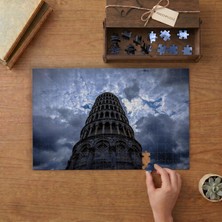 Pisa Kulesi - Bulutlar Tasarımı 240 Parça Ahşap Puzzle Ahşap Kutuda  MP04564