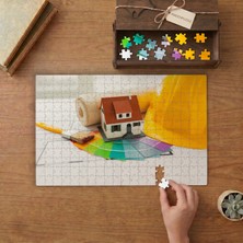 Maket Ev- Renk Seçimi - Mimarlık Tasarımı 240 Parça Ahşap Puzzle Ahşap Kutuda  MP02104