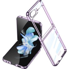 Halkhouse Galaxy Z Flip 5 Kılıf Kıpta Lensli Ince Arka Yüzey Şeffaf Kapak
