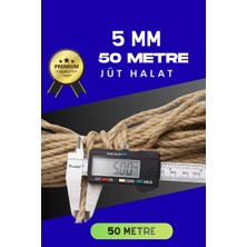 Zemira 5 mm 50 Metre Jüt Halat Dekoratif Hasır Ip Urgan Süs